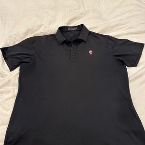 G/FORE Black Polo Shirt with hot pink Logo